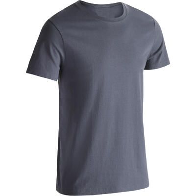T-Shirt 100% Coton Fitness Sportee Gris